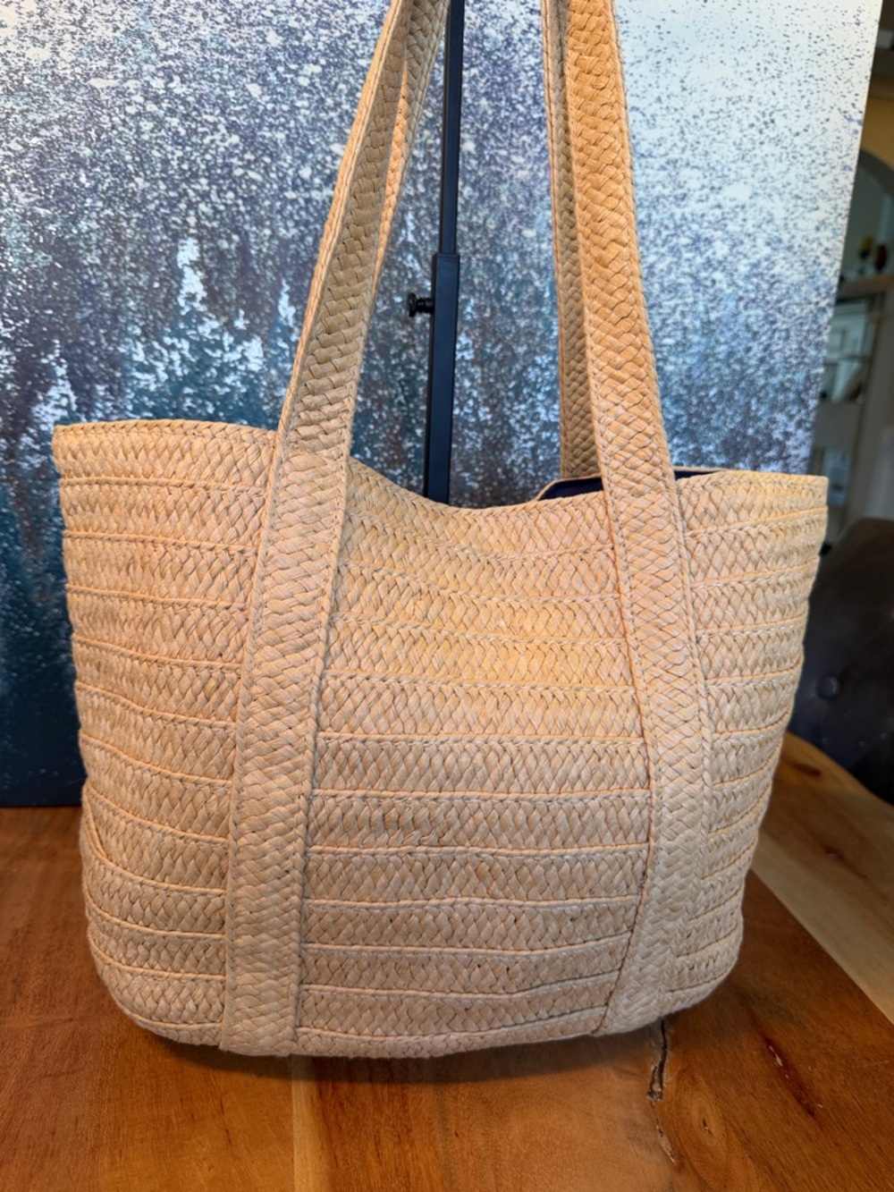 Draper James Coastal Chic Everyday Woven Straw Tote Natural (VGUC) - Picture 8 of 17